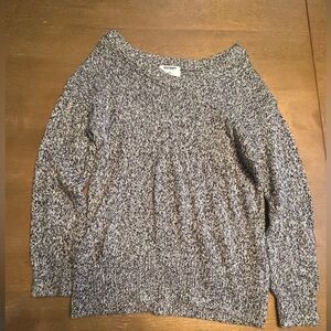 Old Navy Blue and White Marled Sweater